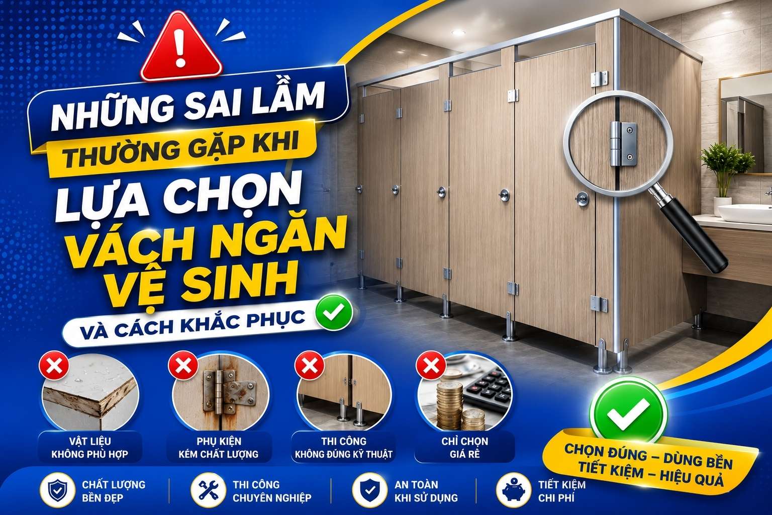 Những Sai Lầm Thường Gặp Khi Lựa Chọn Vách Ngăn Vệ Sinh Và Cách Khắc Phục
